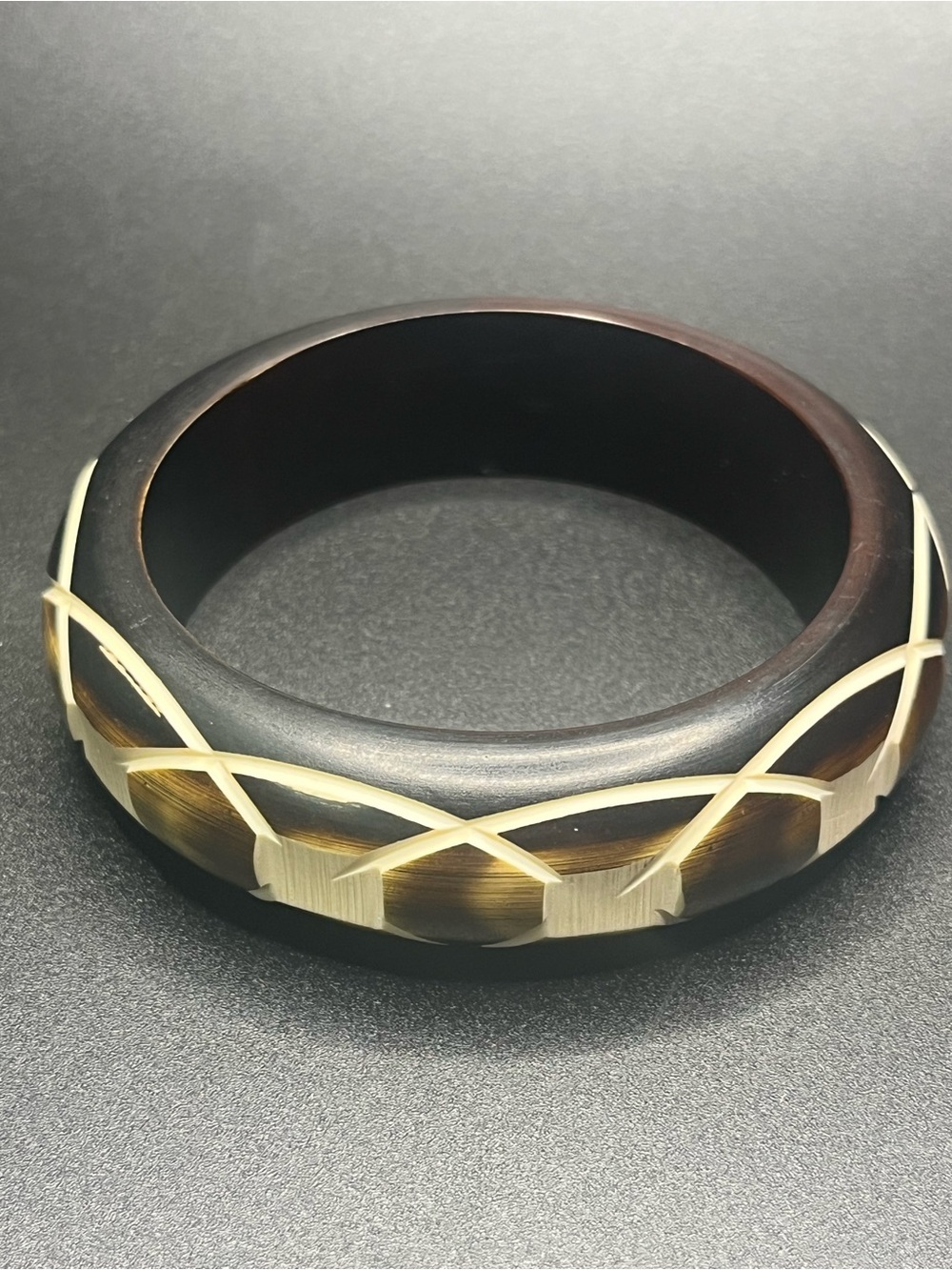 Vintage carved bangle bracelet